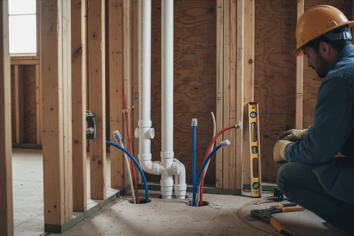 Drain and supply rough-in during Garbage Disposal Repair in New Braunfels
